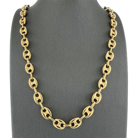 gucci mens gold chain|14k gold Gucci link chain.